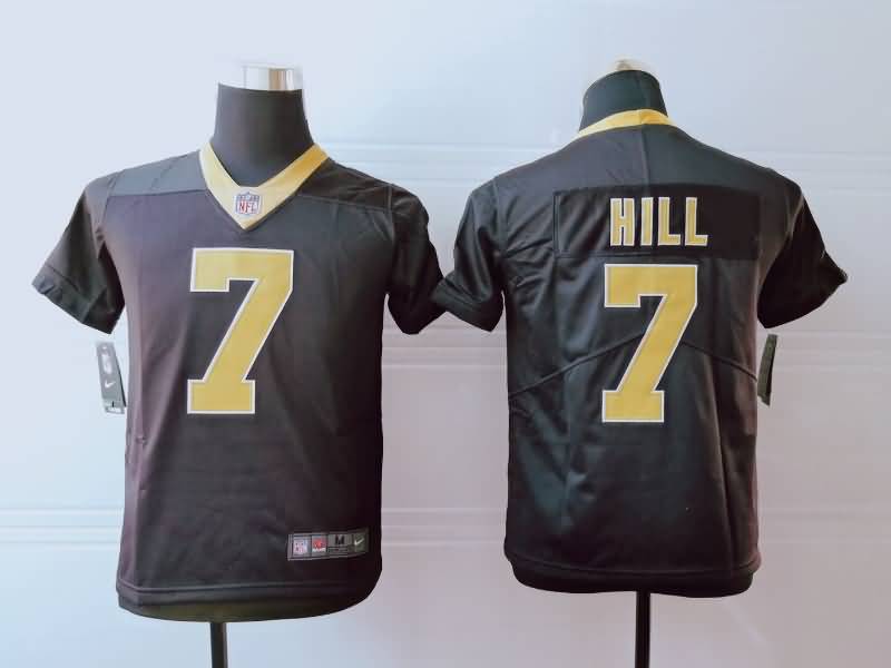Kids New Orleans Saints Black #7 HILL NFL Jersey