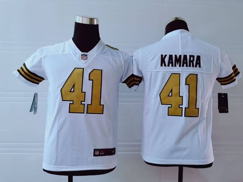 Kids New Orleans Saints White #41 KAMARA NFL Jersey 02