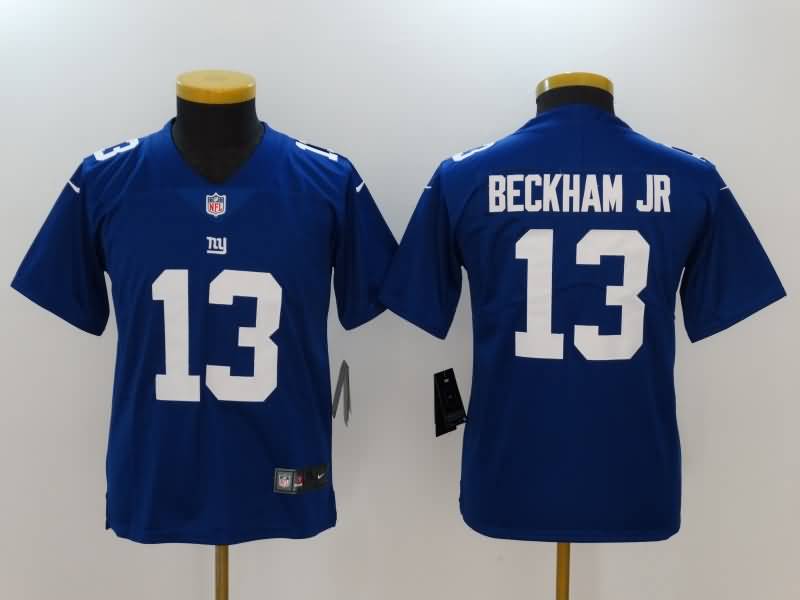 Kids New York Giants Blue #13 BECKHAM JR NFL Jersey