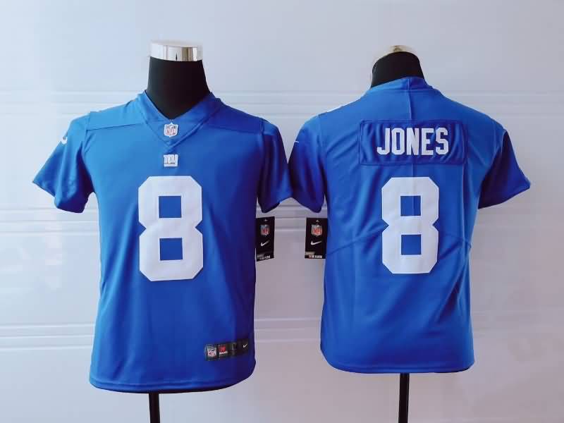 Kids New York Giants Blue #8 JONES NFL Jersey