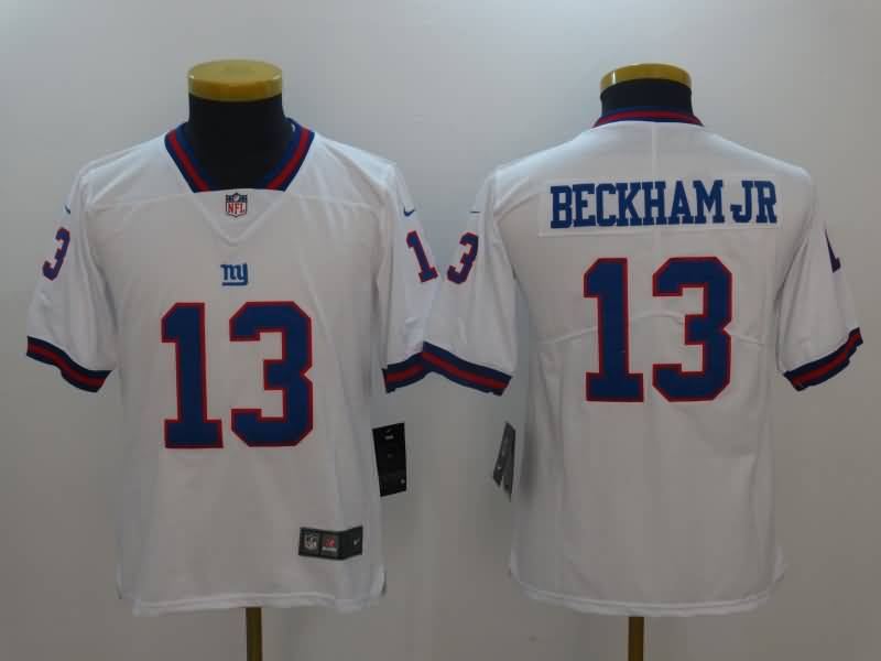 Kids New York Giants White #13 BECKHAM JR NFL Jersey 02