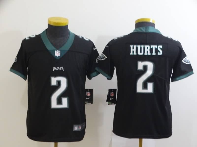 Kids Philadelphia Eagles Black #2 HURTS NFL Jersey