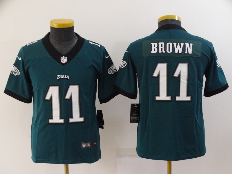 Kids Philadelphia Eagles Green #11 BROWN NFL Jersey