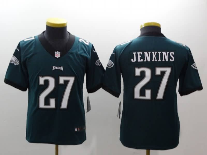 Kids Philadelphia Eagles Green #27 JENKINS NFL Jersey