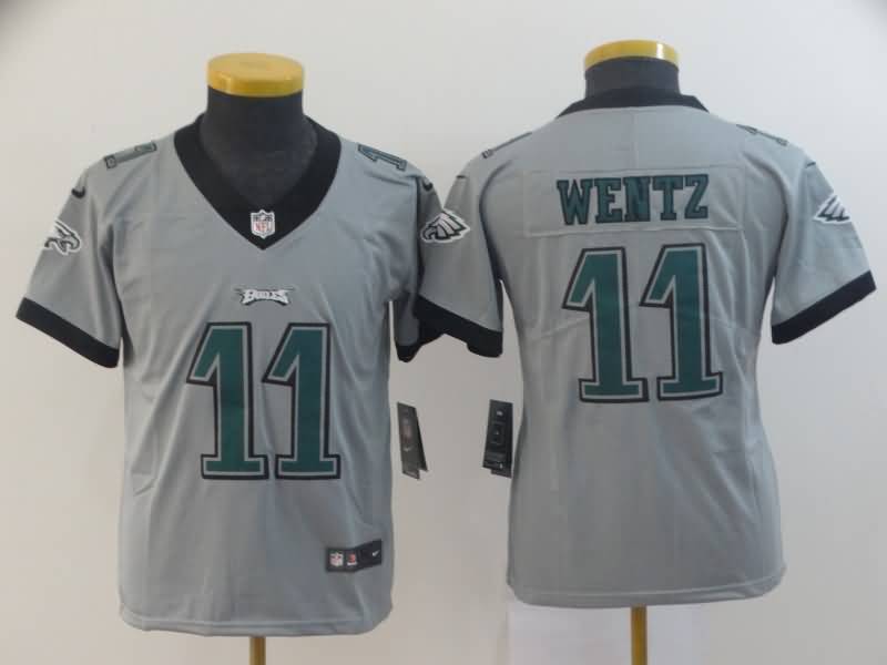 Kids Philadelphia Eagles Grey #11 WENTZ Inverted Legend NFL Jersey