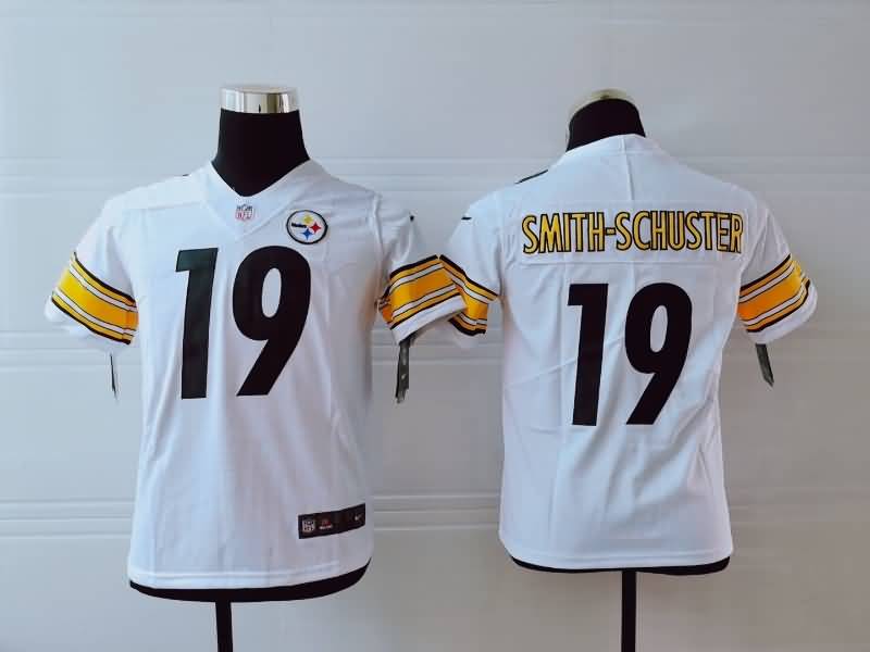 Kids Pittsburgh Steelers White #19 SMITH-SCHUSTER NFL Jersey