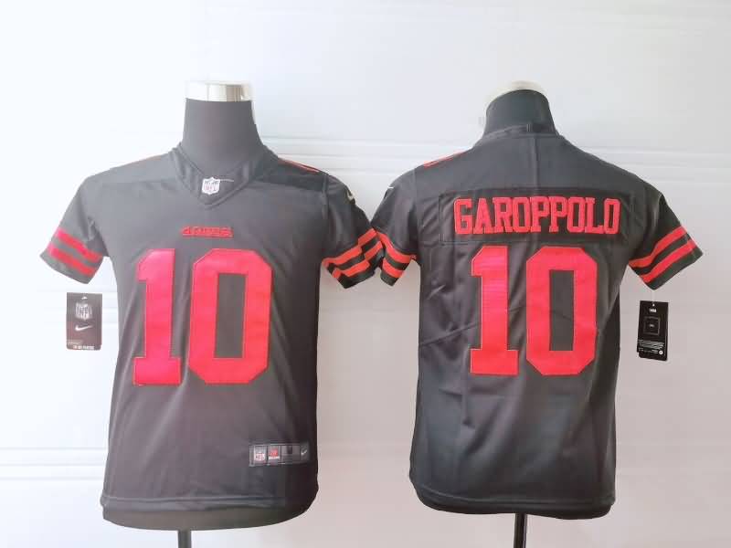 Kids San Francisco 49ers Black #10 GAROPPOLO NFL Jersey