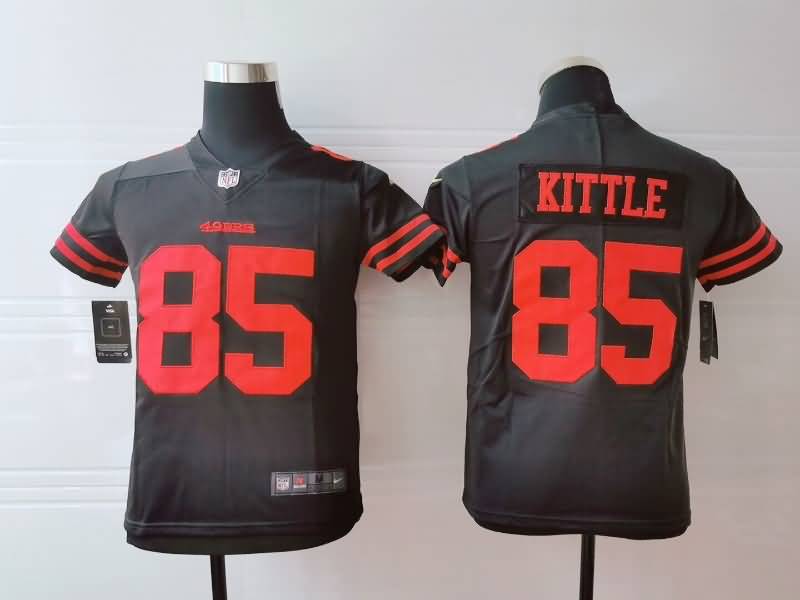 Kids San Francisco 49ers Black #85 KITTLE NFL Jersey
