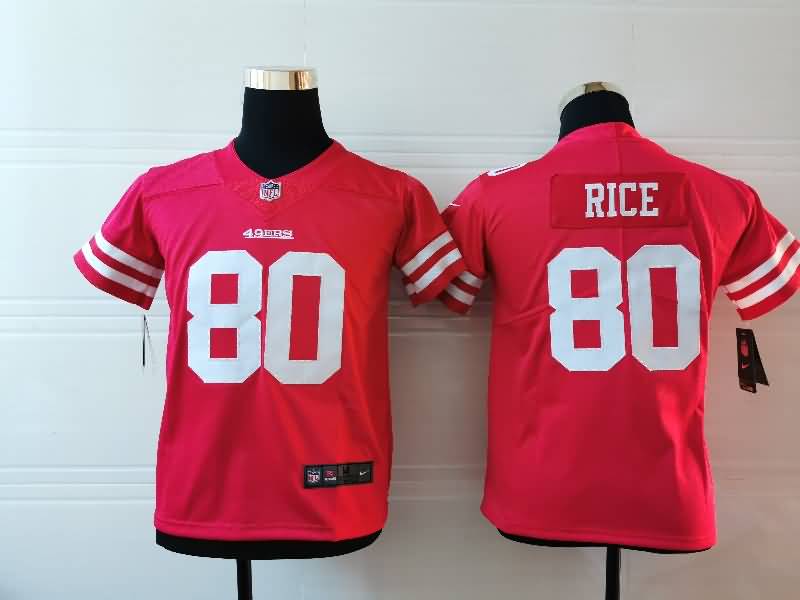 Kids San Francisco 49ers Red #80 RICE NFL Jersey
