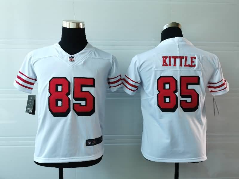 Kids San Francisco 49ers White #85 KITTLE Retro NFL Jersey