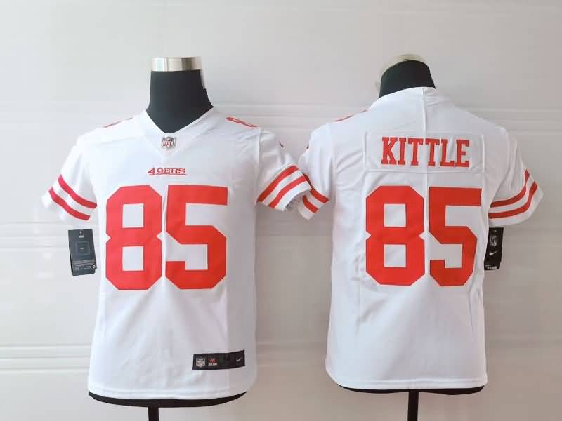 Kids San Francisco 49ers White #85 KITTLE NFL Jersey