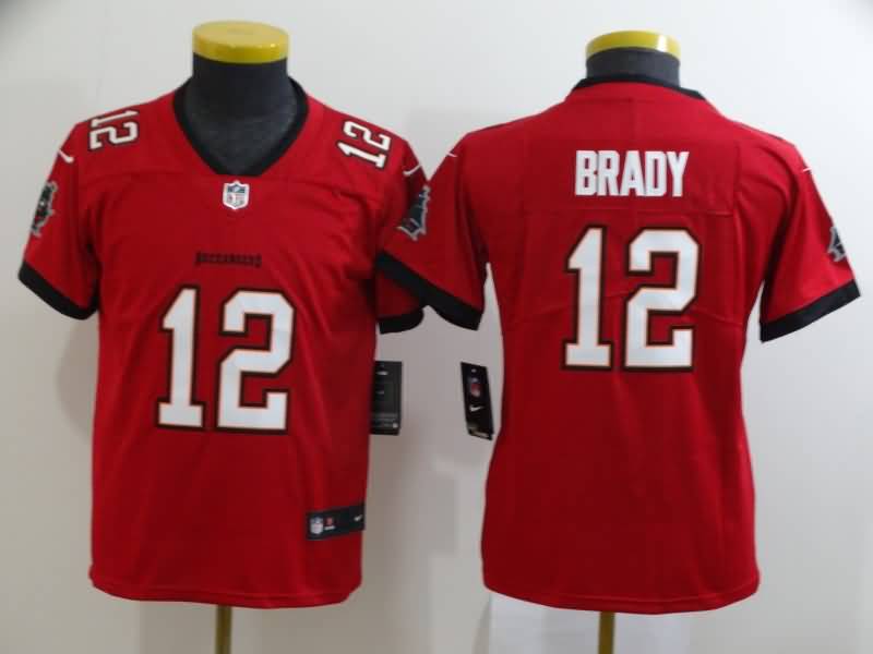 Kids Tampa Bay Buccaneers Red #12 BRADY NFL Jersey 02