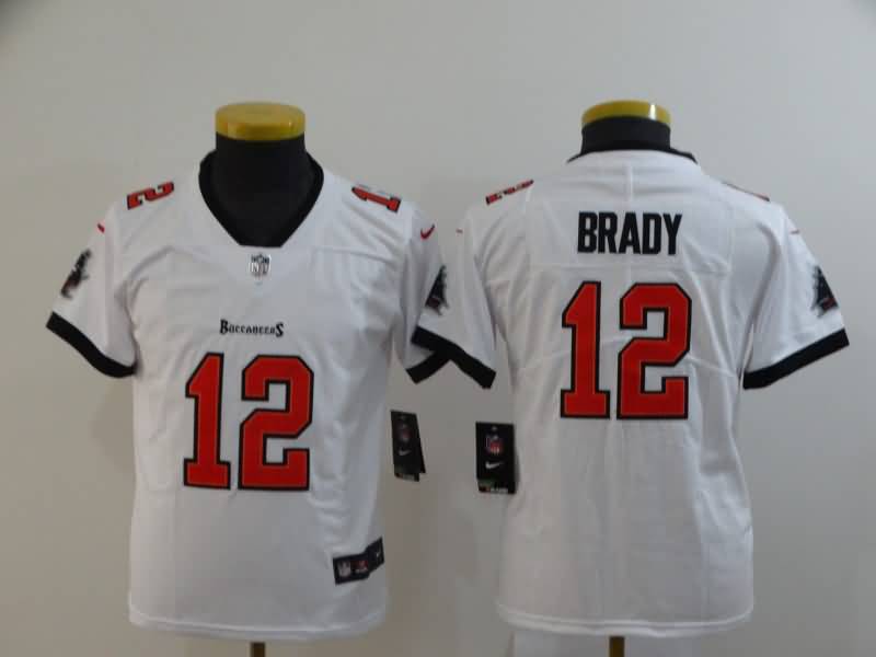 Kids Tampa Bay Buccaneers White #12 BRADY NFL Jersey 02