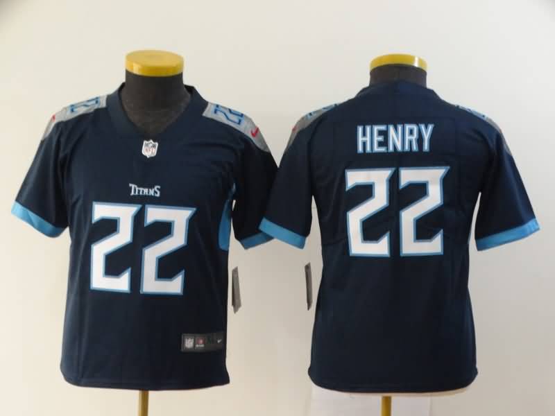 Kids Tennessee Titans Dark Blue #22 HENRY NFL Jersey