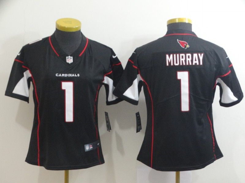 Arizona Cardinals #1 MURRAY Black Women NFL Jersey 02