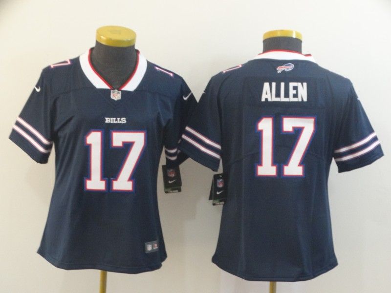 Buffalo Bills #17 ALLEN Dark Blue Women NFL Jersey