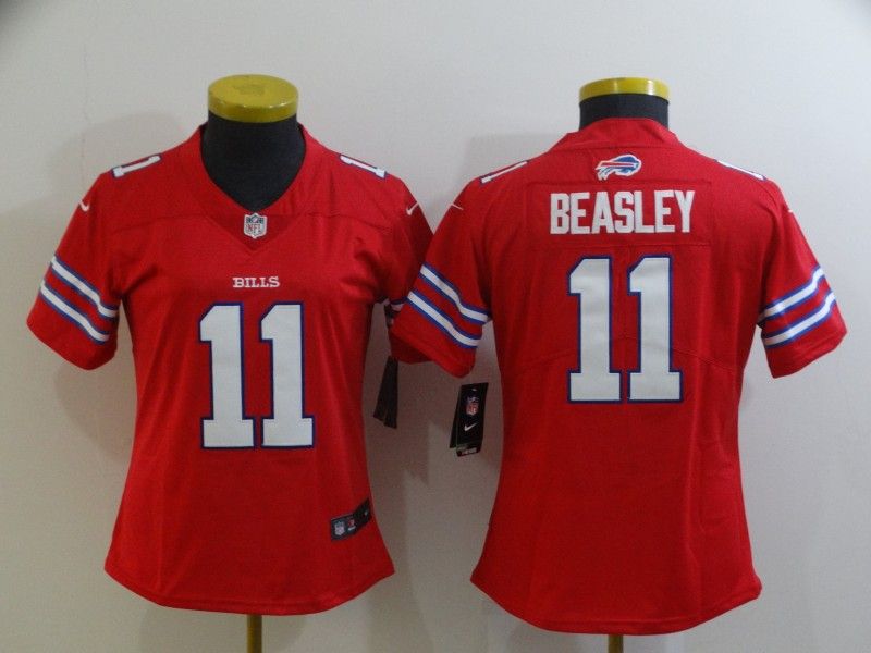 Buffalo Bills #11 BEASLEY Red Women NFL Jersey