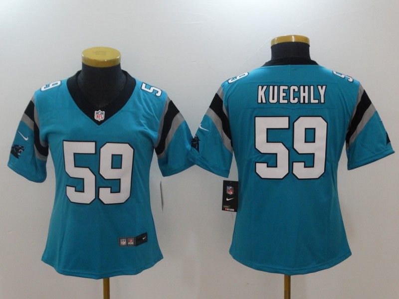 Carolina Panthers #59 KUECHLY Blue Women NFL Jersey