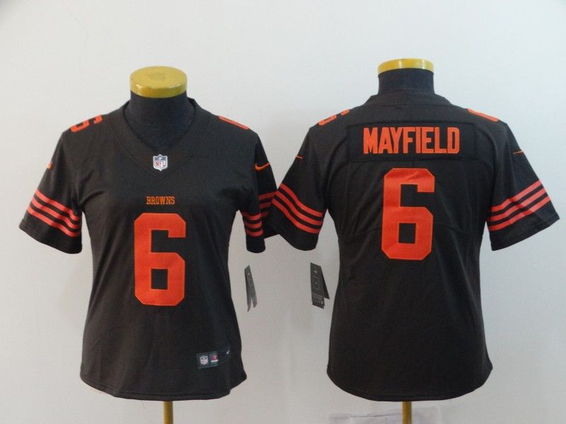 Cleveland Browns #6 MAYFIELD Brown Women NFL Jersey 02