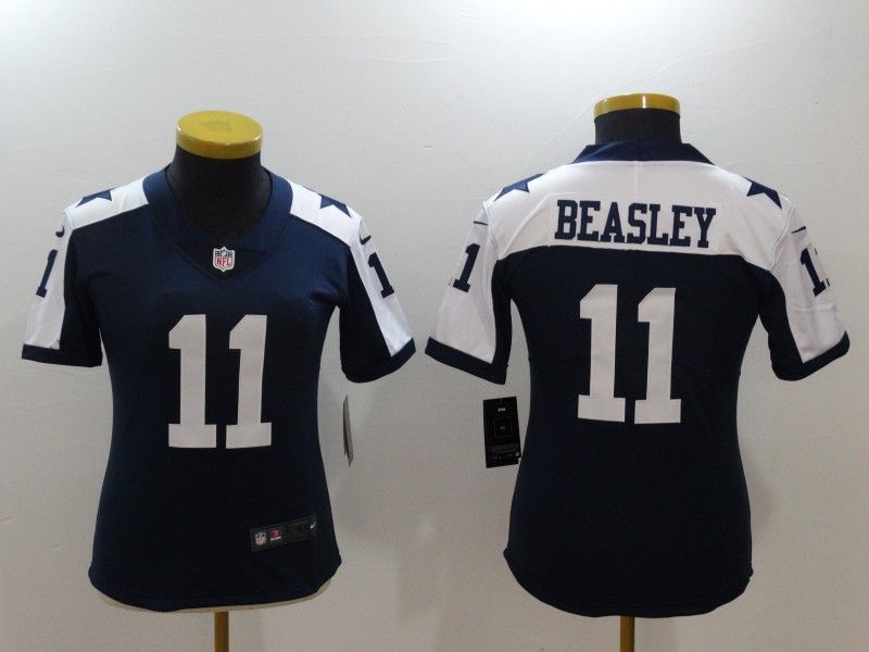 Dallas Cowboys #11 BEASLEY Dark Blue Women NFL Jersey