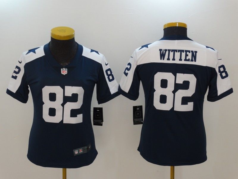 Dallas Cowboys #82 WITTEN Dark Blue Women NFL Jersey