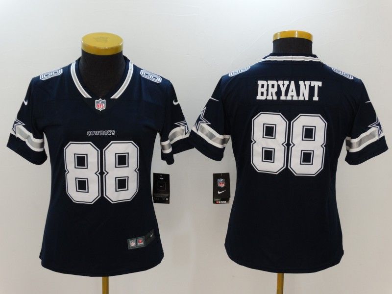 Dallas Cowboys #88 BRYANT Dark Blue Women NFL Jersey 02