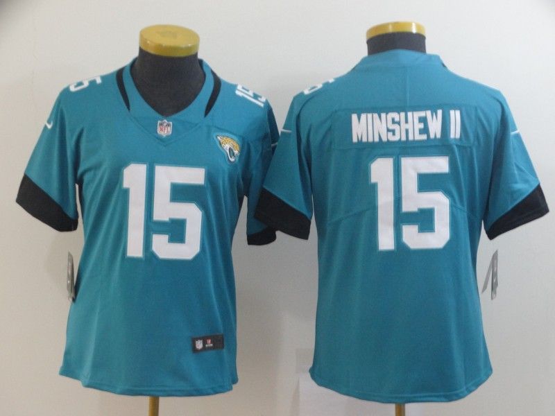 Jacksonville Jaguars #15 MINSHEW II Green Women NFL Jersey