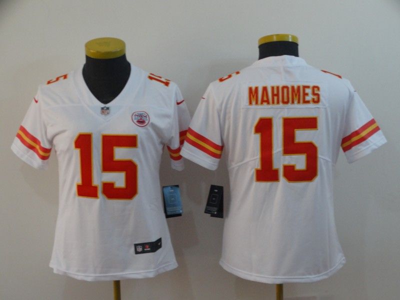 Kansas City Chiefs #15 MAHOMES White Women NFL Jersey