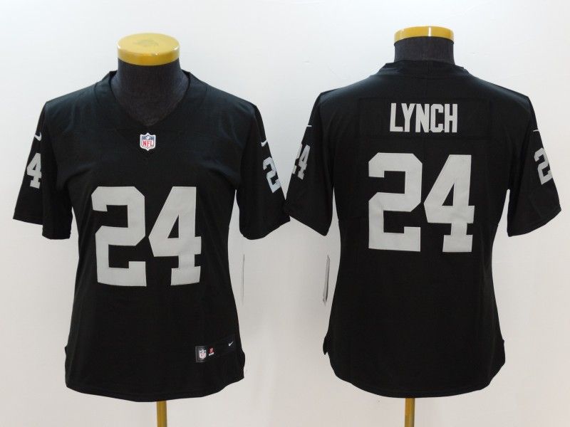 Las Vegas Raiders #24 LYNCH Black Women NFL Jersey