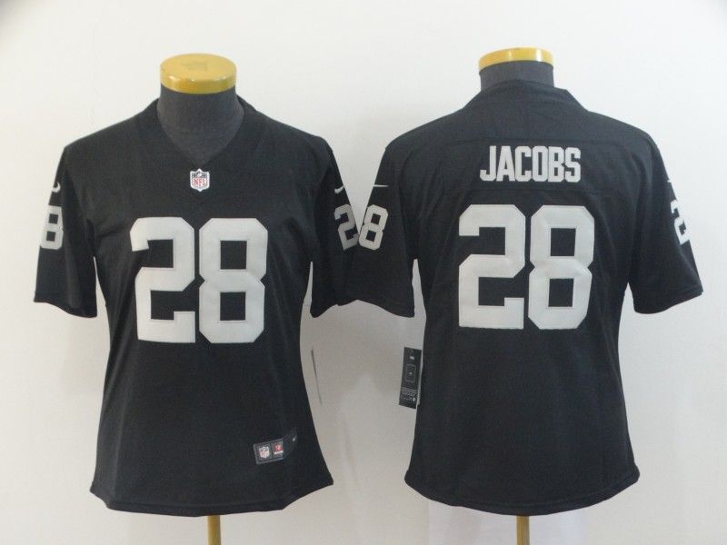 Las Vegas Raiders #28 JACOBS Black Women NFL Jersey