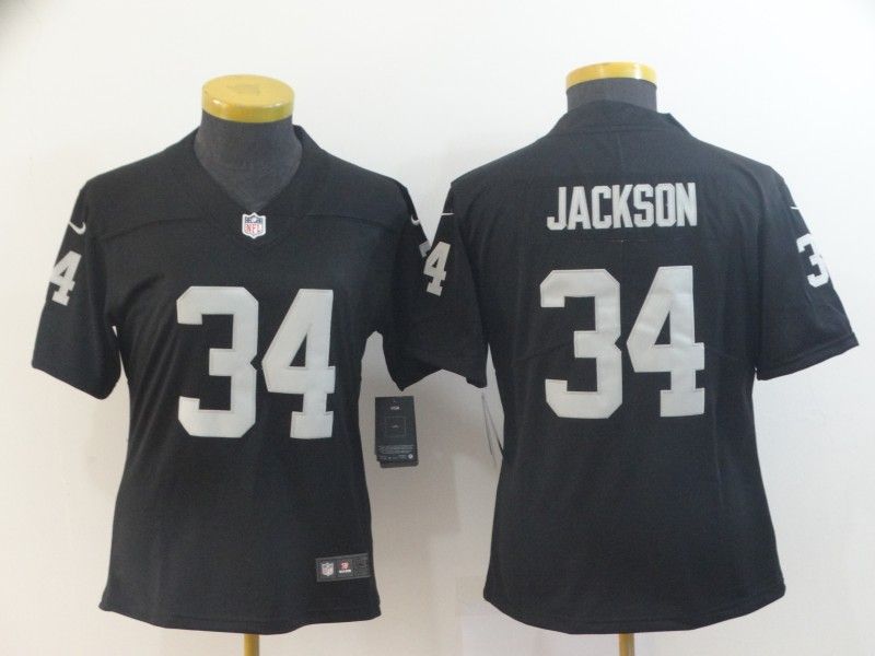 Las Vegas Raiders #34 JACKSON Black Women NFL Jersey