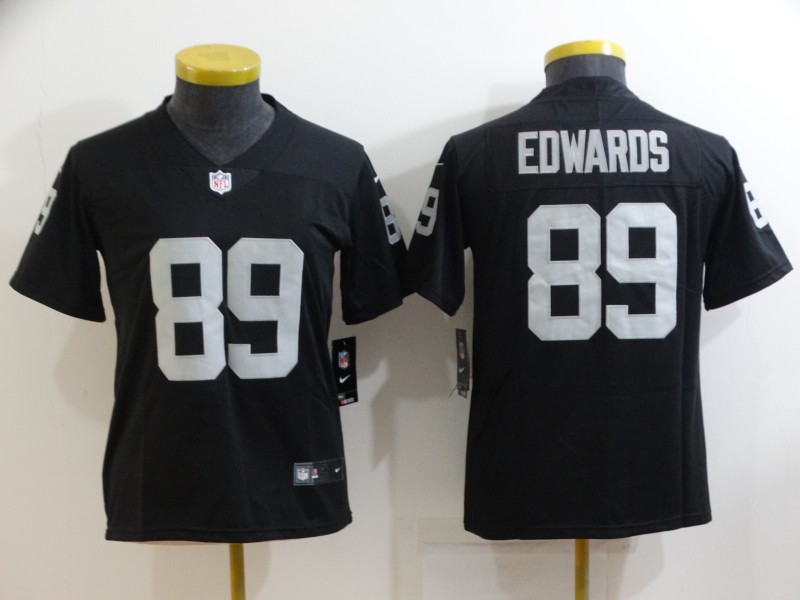 Las Vegas Raiders Black #89 EDWARDS Women NFL Jersey