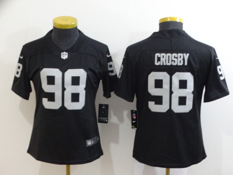 Las Vegas Raiders #98 CROSBY Black Women NFL Jersey