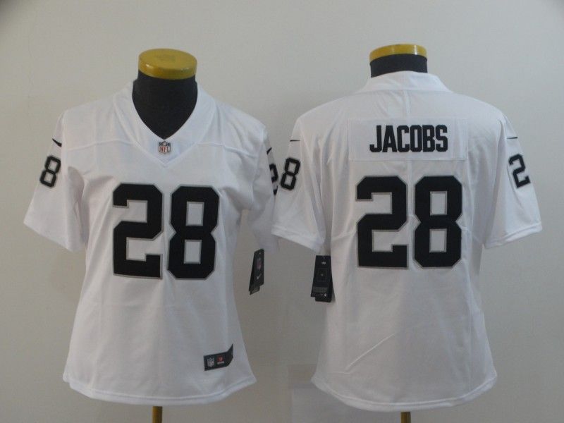 Las Vegas Raiders #28 JACOBS White Women NFL Jersey