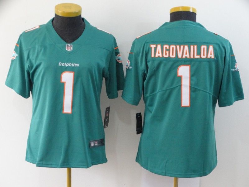 Miami Dolphins #1 TAGOVAILOA Green Women NFL Jersey