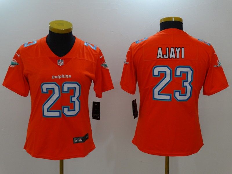 Miami Dolphins #23 AJAYI Orange Women NFL Jersey