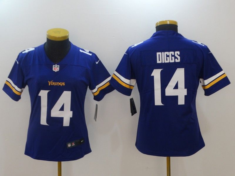 Minnesota Vikings #14 DIGGS Blue Women NFL Jersey