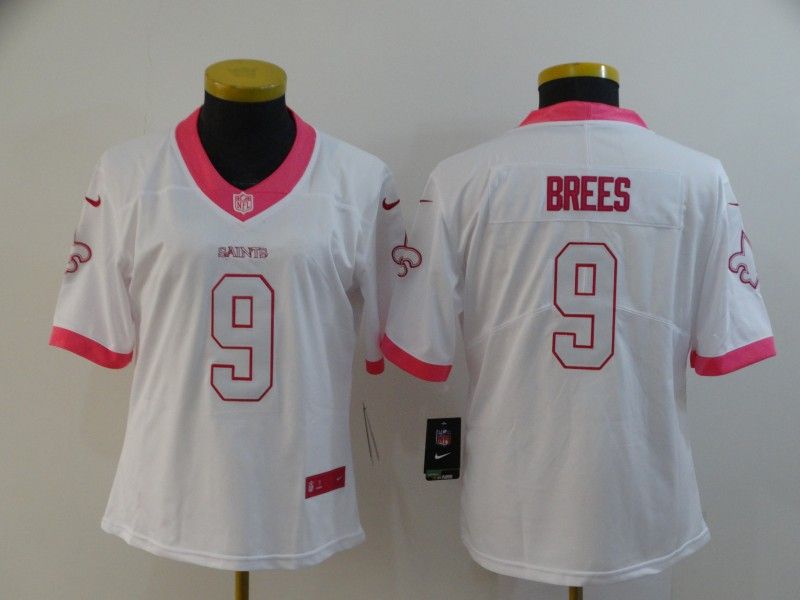 New Orleans Saints #9 BREES White Fashion Women NFL Jersey
