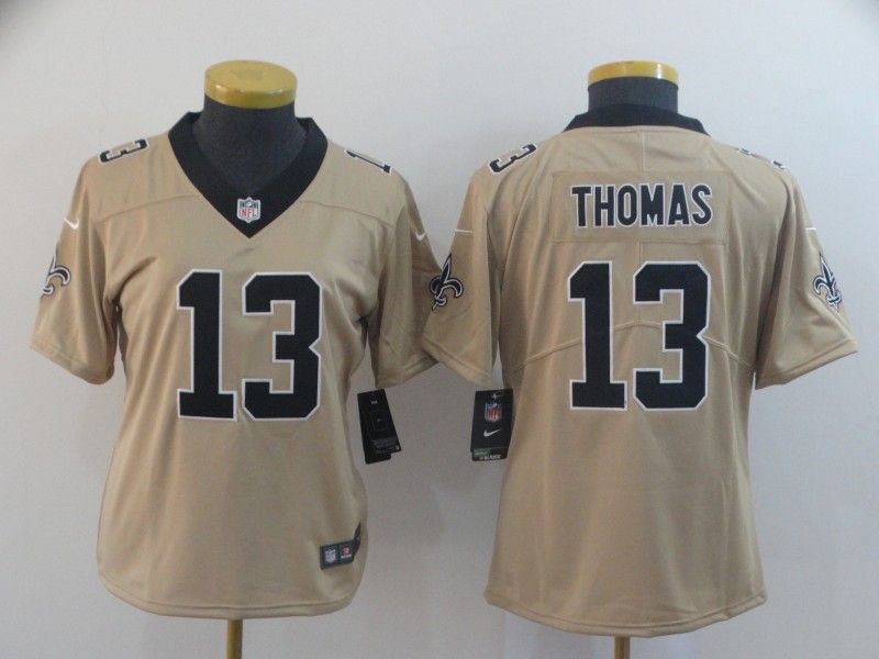 New Orleans Saints #13 THOMAS Tan Inverted Legend Women NFL Jersey