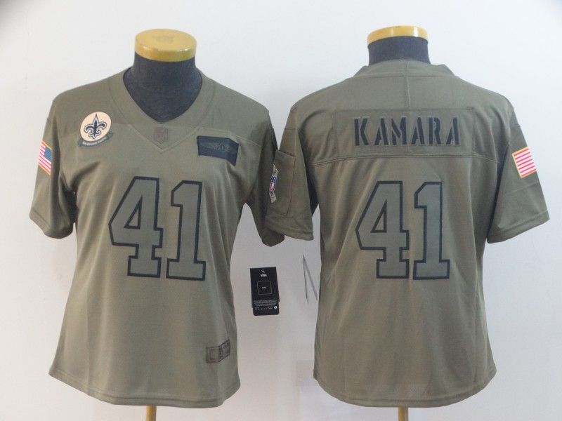 New Orleans Saints #41 KAMARA Olive Salute To Service Women NFL Jersey