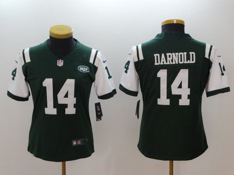 New York Jets #14 DARNOLD Green Women NFL Jersey 03