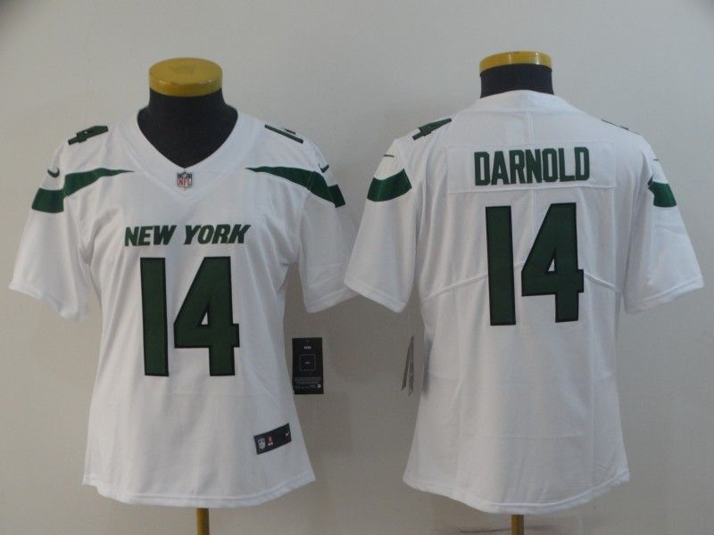 New York Jets #14 DARNOLD White Women NFL Jersey