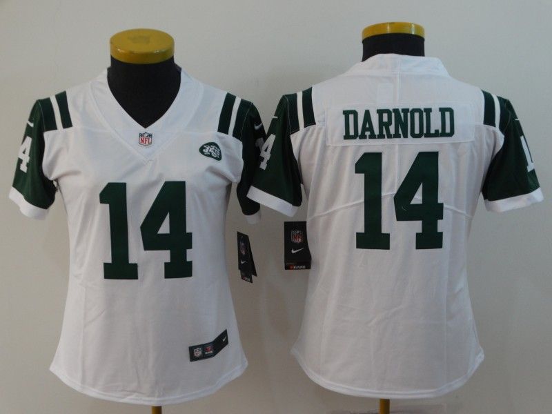 New York Jets #14 DARNOLD White Women NFL Jersey 02