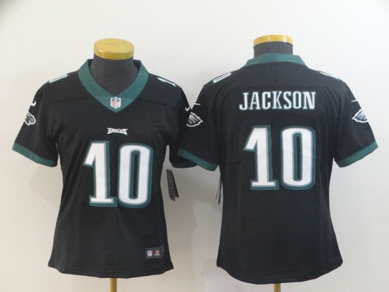 Philadelphia Eagles #10 JACKSON Black Women NFL Jersey