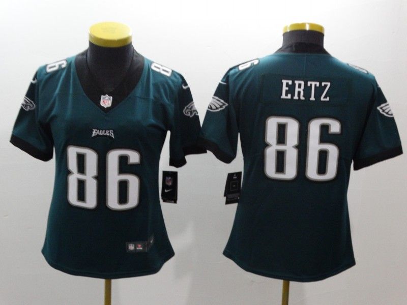 Philadelphia Eagles #86 ERTZ Green Women NFL Jersey