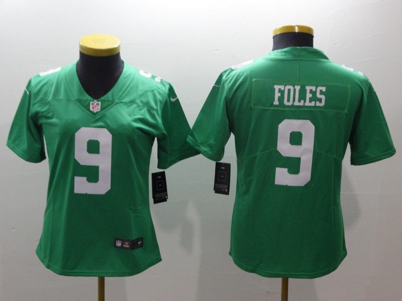 Philadelphia Eagles #9 FOLES Green Women NFL Jersey