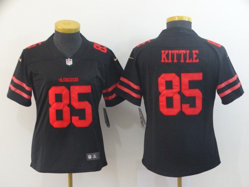 San Francisco 49ers #85 KITTLE Black Women NFL Jersey