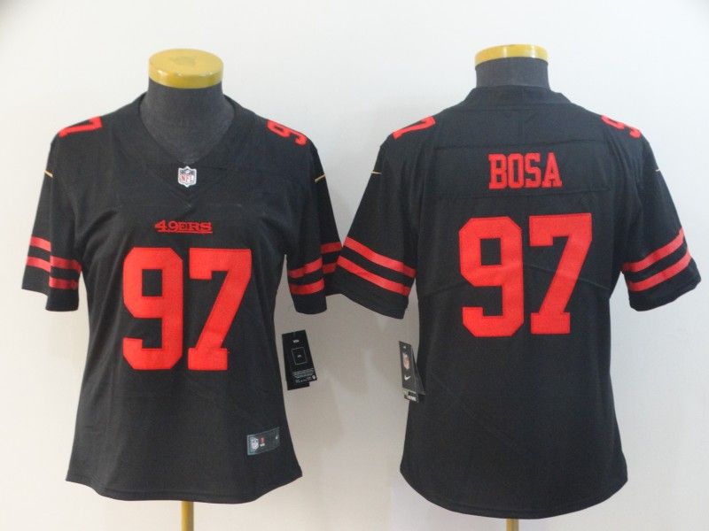 San Francisco 49ers #97 BOSA Black Women NFL Jersey