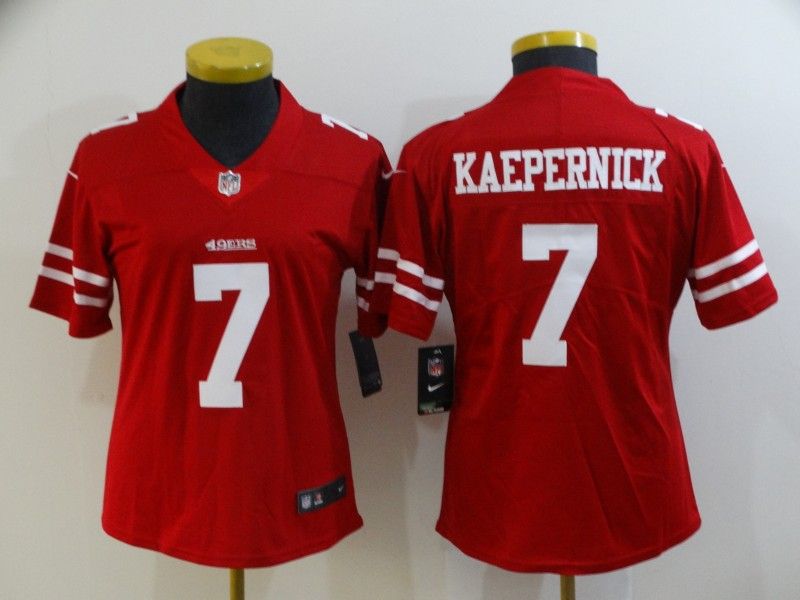 San Francisco 49ers #7 KAEPEERNICK Red Women NFL Jersey