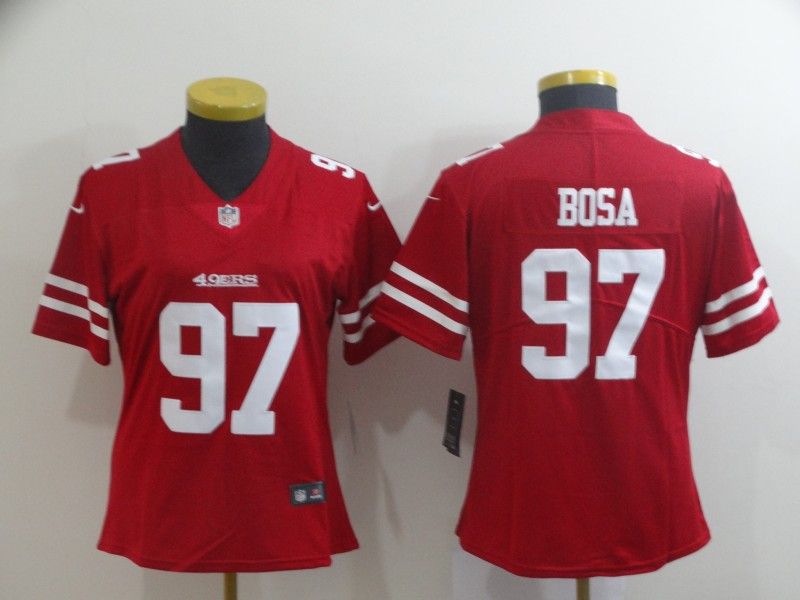 San Francisco 49ers #97 BOSA Red Women NFL Jersey